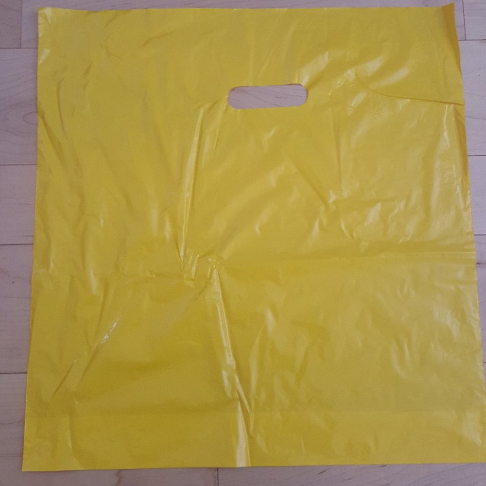 Yellow High Density Plastic Shopping Merchandise Delivery Bags 18x18x4 150 Qty